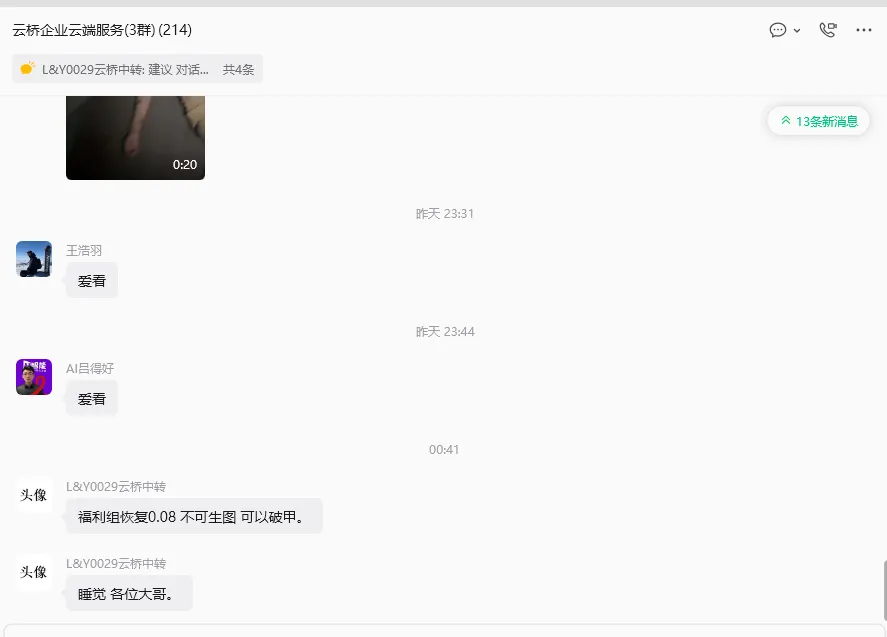 token 云桥聊天调用截图
